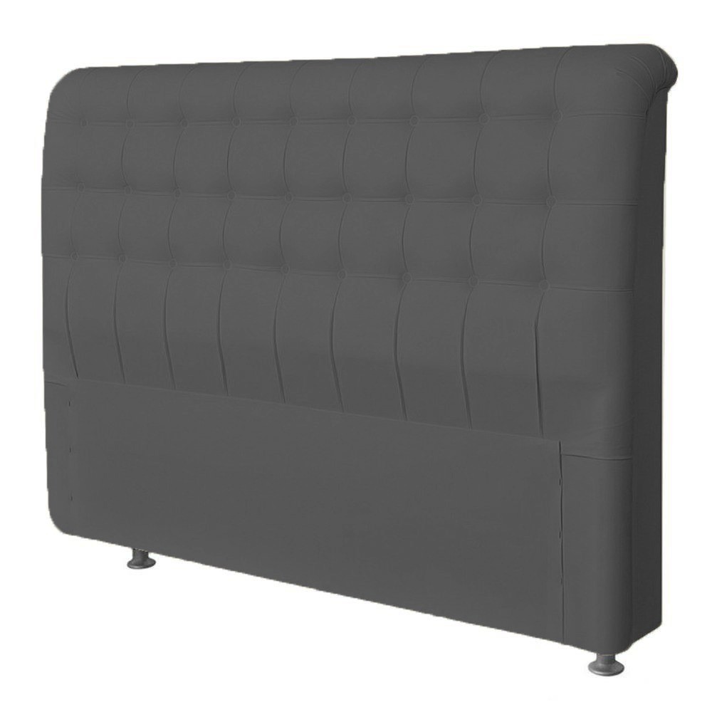 Cabeceira Solteiro Imperatriz 90 CM Suede Cinza - D A Decor