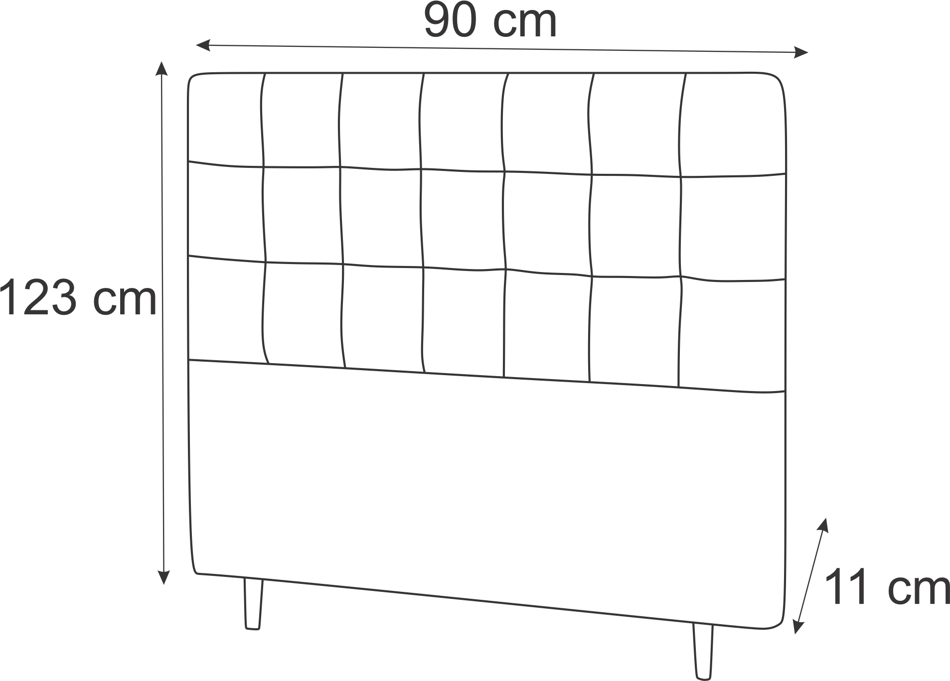 Cabeceira Solteiro Livia 90 CM Suede Marrom - D A Decor