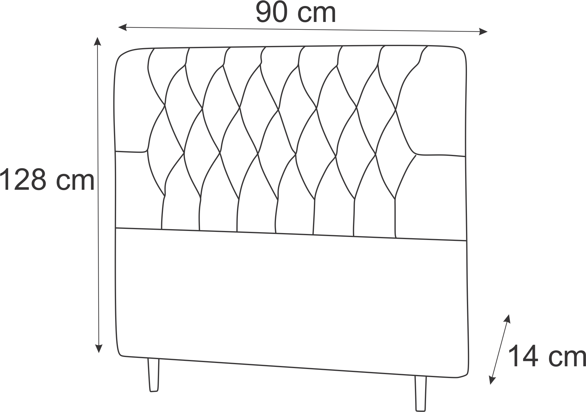 Cabeceira Solteiro Maria 90 CM Suede Bege - D A Decor