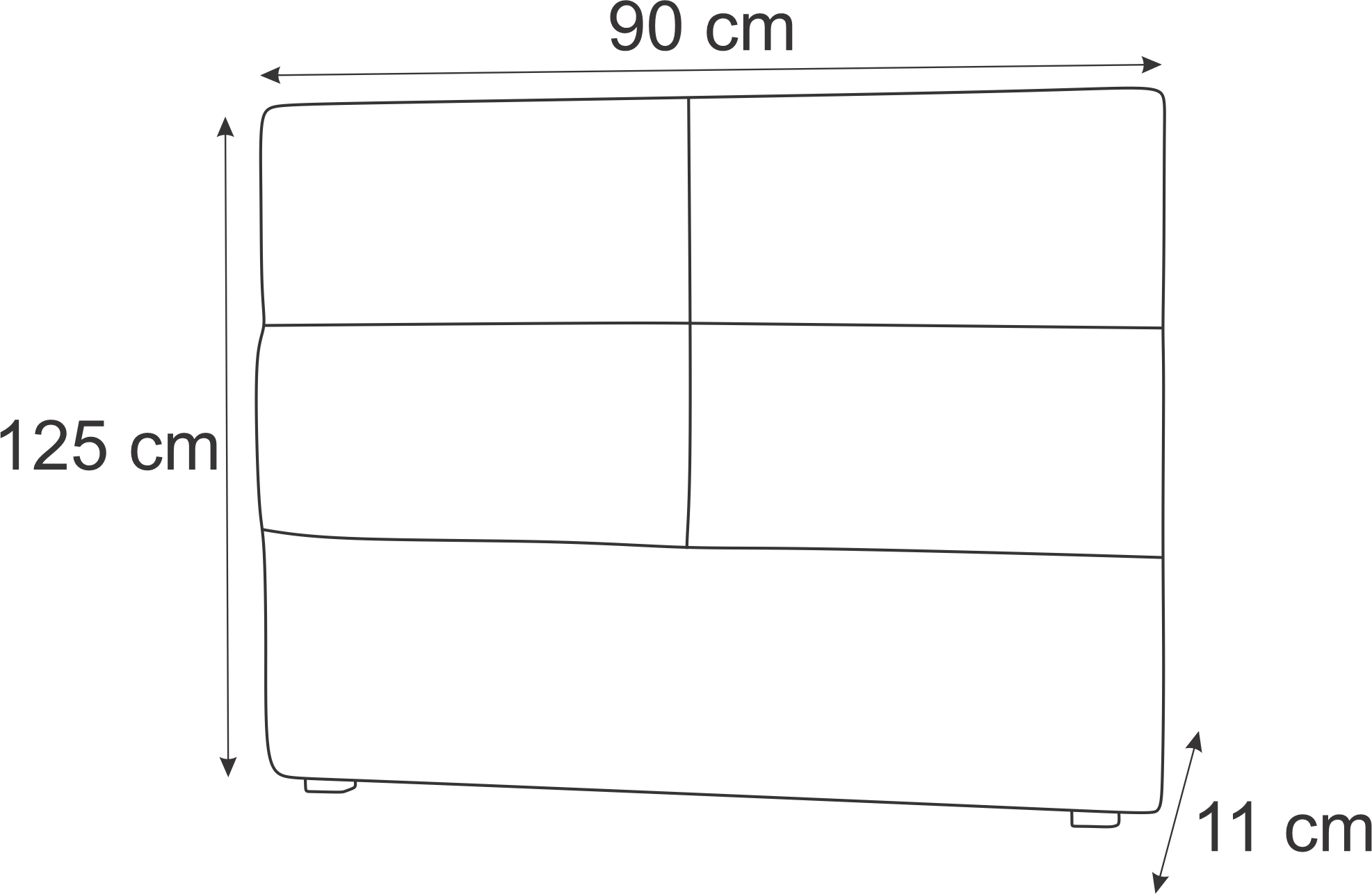 Cabeceira Solteiro Megan 90 CM Suede Marrom - D A Decor
