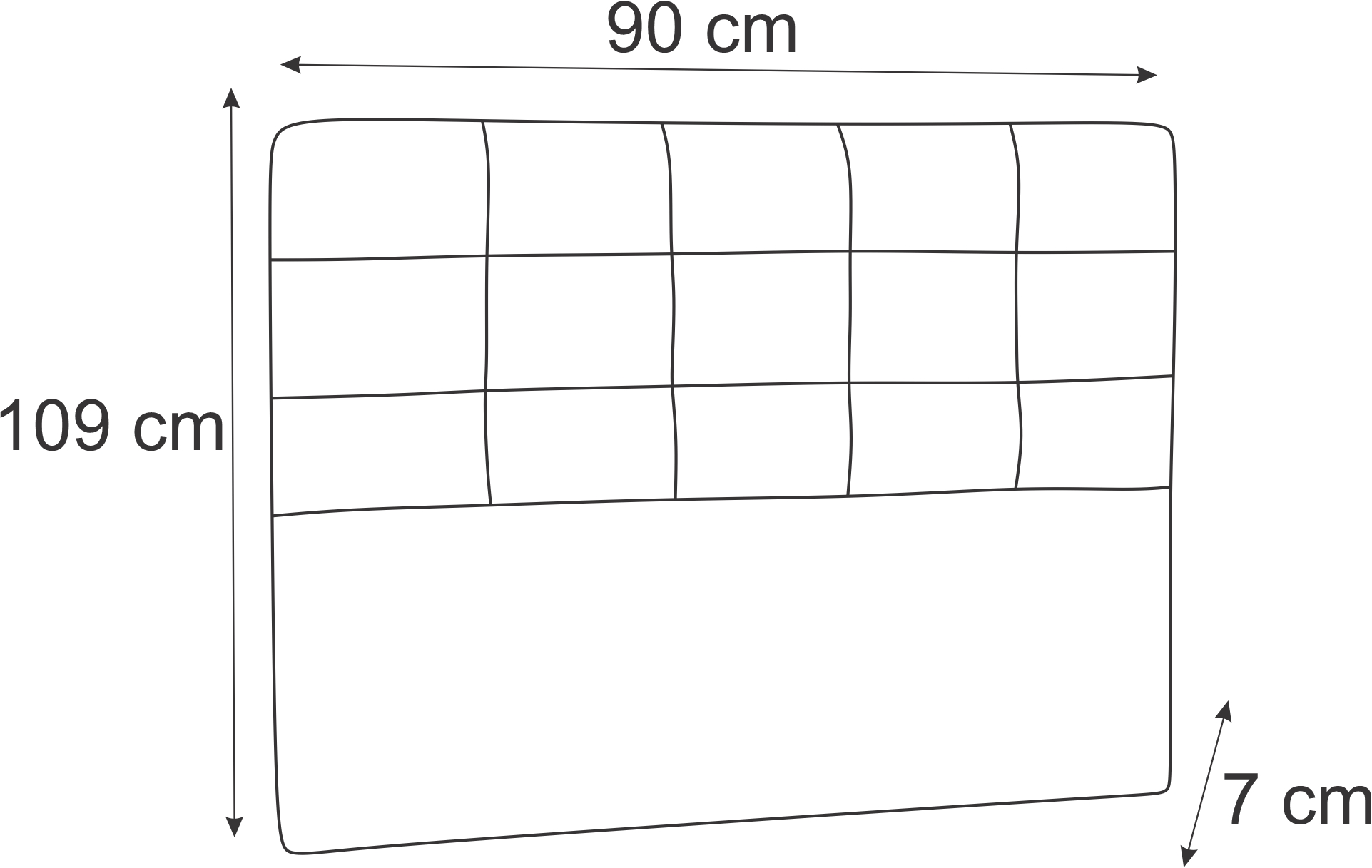Cabeceira Solteiro Mel 90 CM Suede Marfim - D A Decor