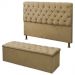 Kit Cabeceira Baby + Calçadeira Itália Queen 160 CM Suede Bege - D A Decor