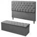 Kit Cabeceira Baby + Calçadeira Itália Queen 160 CM Suede Cinza - D A Decor