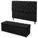 Kit Cabeceira Baby + Calçadeira Itália Queen 160 CM Suede Preto - D A Decor