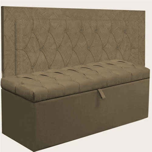 Kit Cabeceira Bianca + Calçadeira Itália Queen 160 CM Suede Camurça - D A Decor