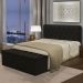 Kit Cabeceira Bolivia+ Calçadeira Itália Casal 140 CM Suede Preto - D A Decor