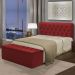 Kit Cabeceira Istambul+ Calçadeira Itália Casal 140 CM Suede Vermelho - D A Decor