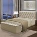Kit Cabeceira Istambul+ Calçadeira Itália King 195 CM Suede Marfim - D A Decor