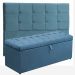 Kit Cabeceira Jordania+ Calçadeira Itália Casal 140 CM Suede Azul Turquesa- D A Decor