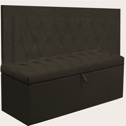 Kit Cabeceira Lunna + Calçadeira Itália Queen 160 CM Suede Marrom - D A Decor