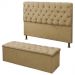 Kit Cabeceira Maria+ Calçadeira Itália Solteiro 90 CM Suede Marfim - D A Decor