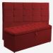 Kit Cabeceira Mel + Calçadeira Itália Queen 160 CM Suede Vermelho - D A Decor