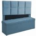 Kit Cabeceira Poliana+ Calçadeira Kiara Casal 140 CM Suede Azul Turquesa- D A Decor