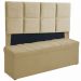 Kit Cabeceira Poliana+ Calçadeira Kiara Casal 140 CM Suede Marfim - D A Decor