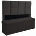 Kit Cabeceira Poliana+ Calçadeira Kiara Casal 140 CM Suede Preto - D A Decor