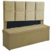 Kit Cabeceira Poliana+ Calçadeira Kiara Queen 160 CM Suede Bege - D A Decor