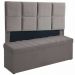 Kit Cabeceira Poliana+ Calçadeira Kiaral Casal 140 CM Suede Cinza - D A Decor