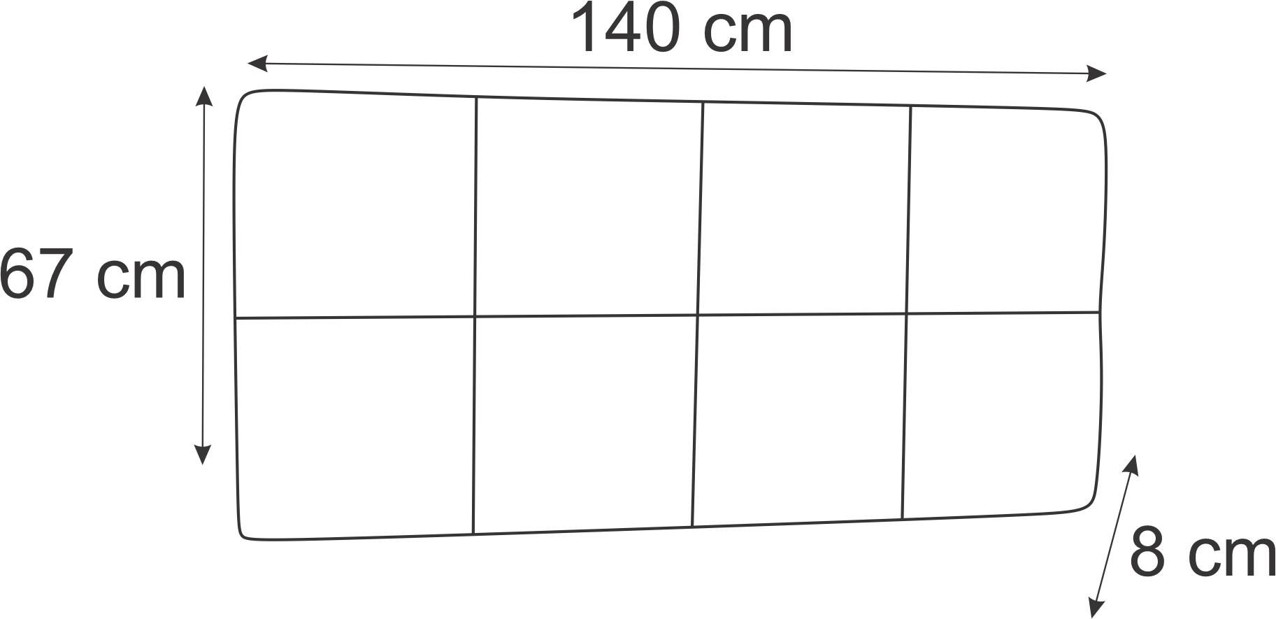 Painel Casal Poliana 140 CM Cinza - D A Decor