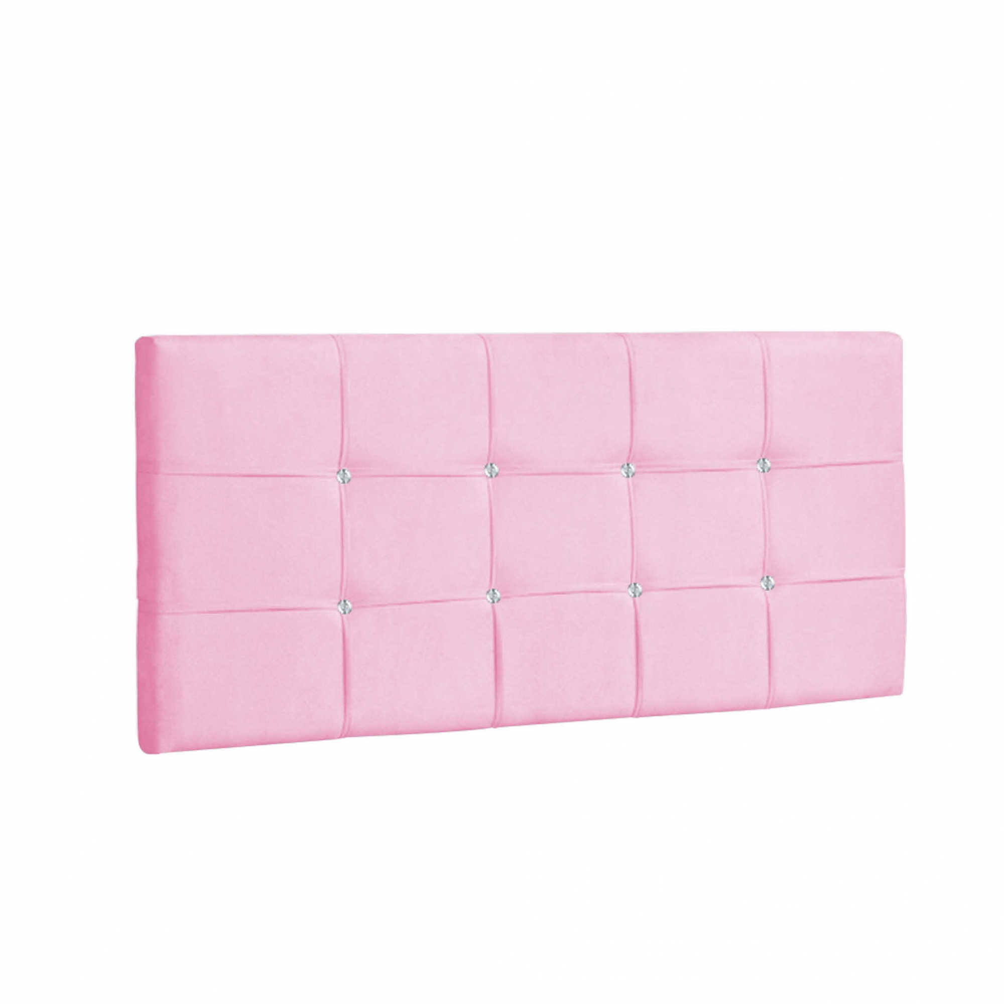 Painel Casal Strass Jordania 140 CM Suede Rosa - D A Decor