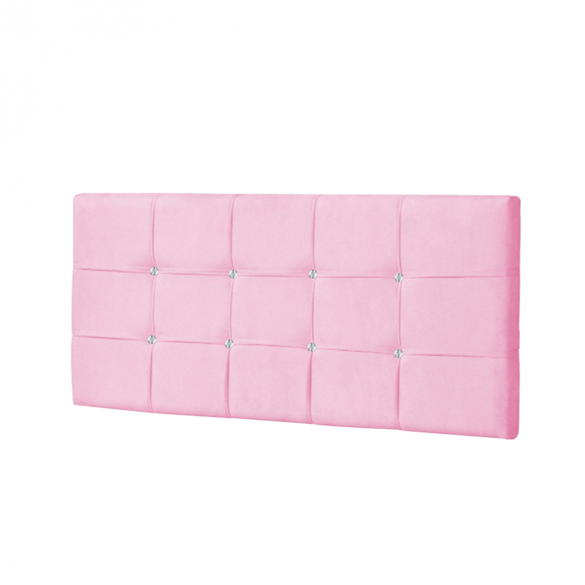 Painel Casal Strass Jordania 140 CM Suede Rosa - D A Decor