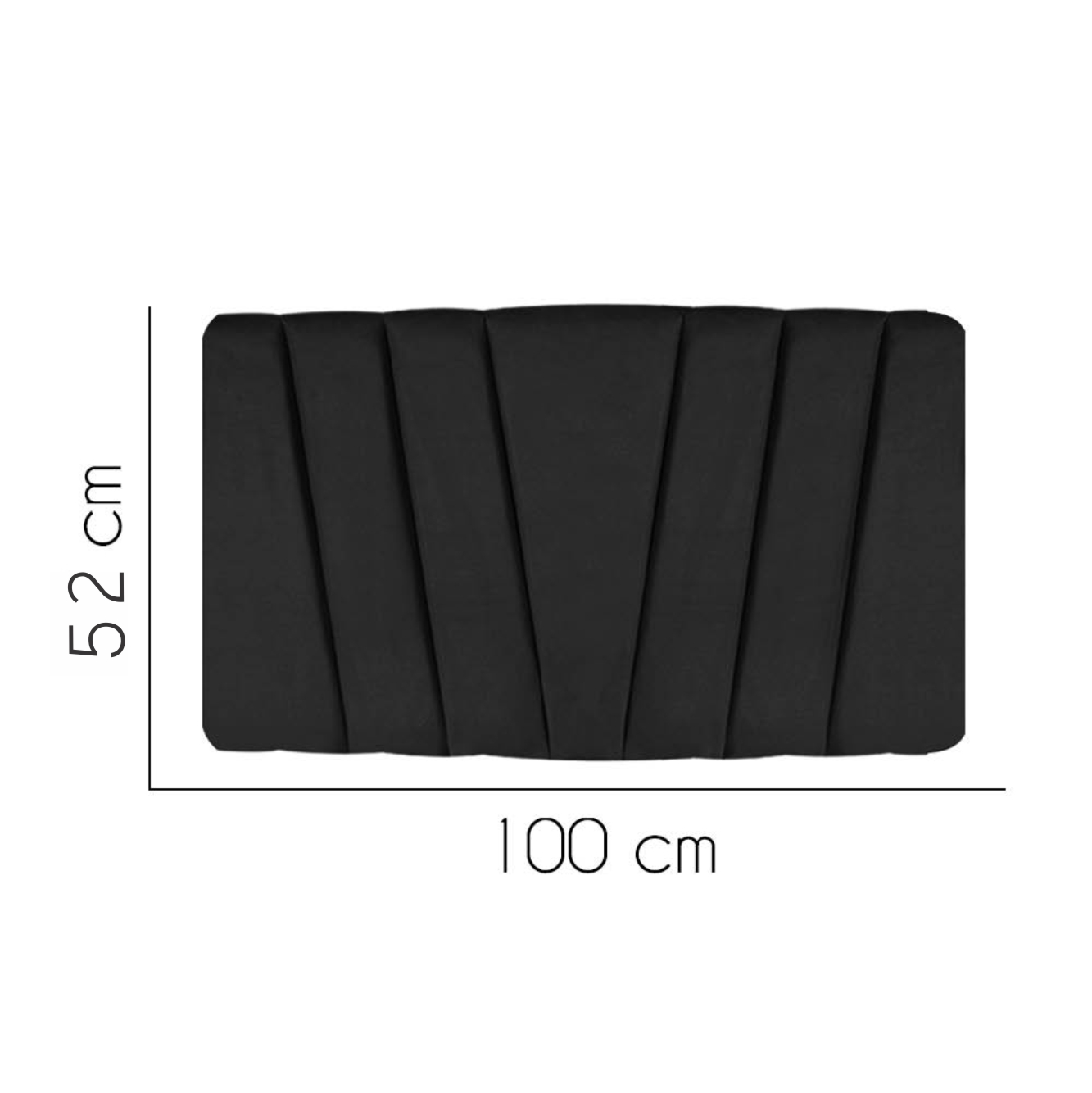Painel Estofada Bélgica 100CM Solteiro Suede Preto - D A DECOR