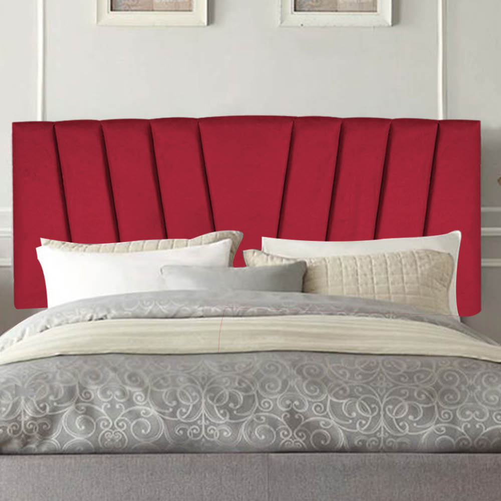 Painel Estofada Bélgica 100CM Solteiro Suede Vermelho - D A DECOR