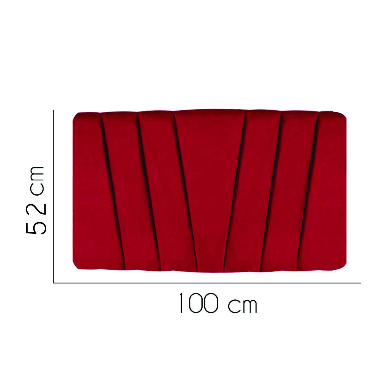 Painel Estofada Bélgica 100CM Solteiro Suede Vermelho - D A DECOR