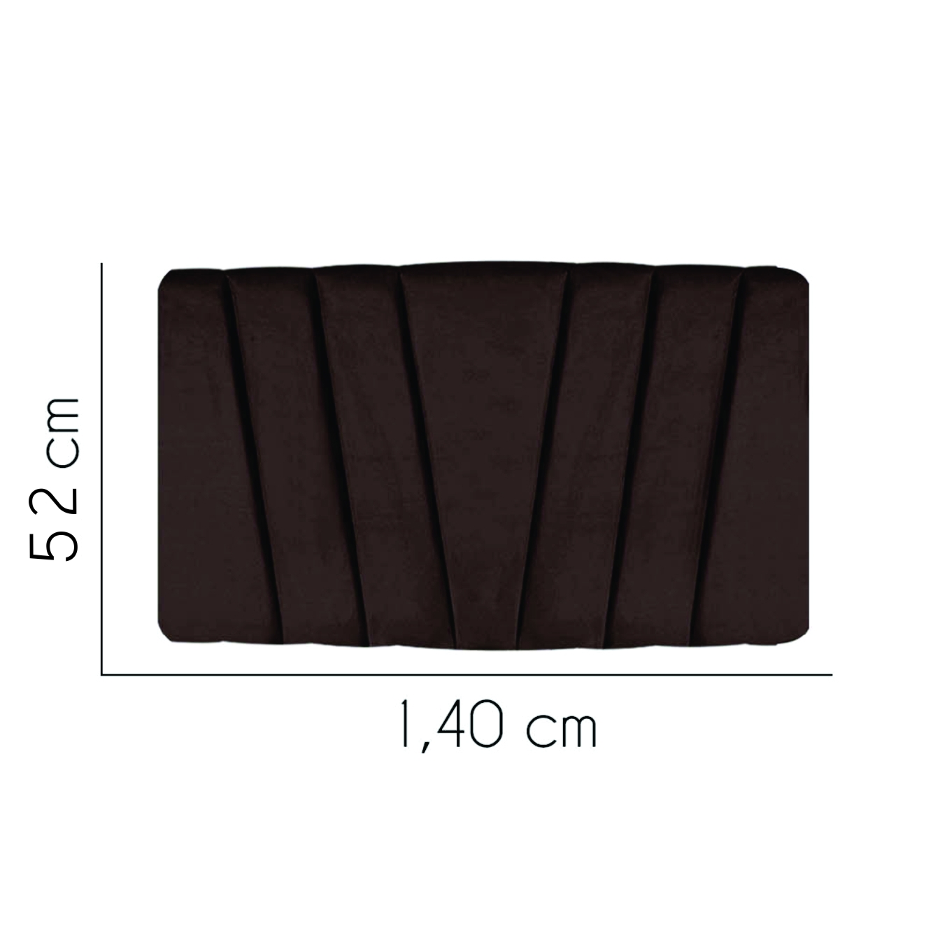 Painel Estofada Bélgica 140CM Casal Suede Marrom - D A DECOR
