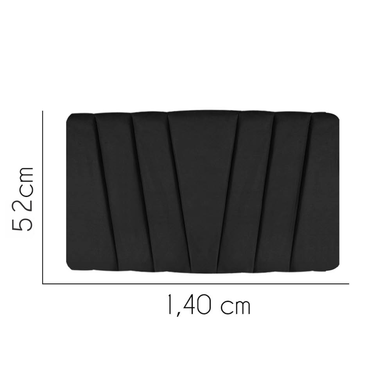 Painel Estofada Bélgica 140CM Casal Suede Preto - D A DECOR