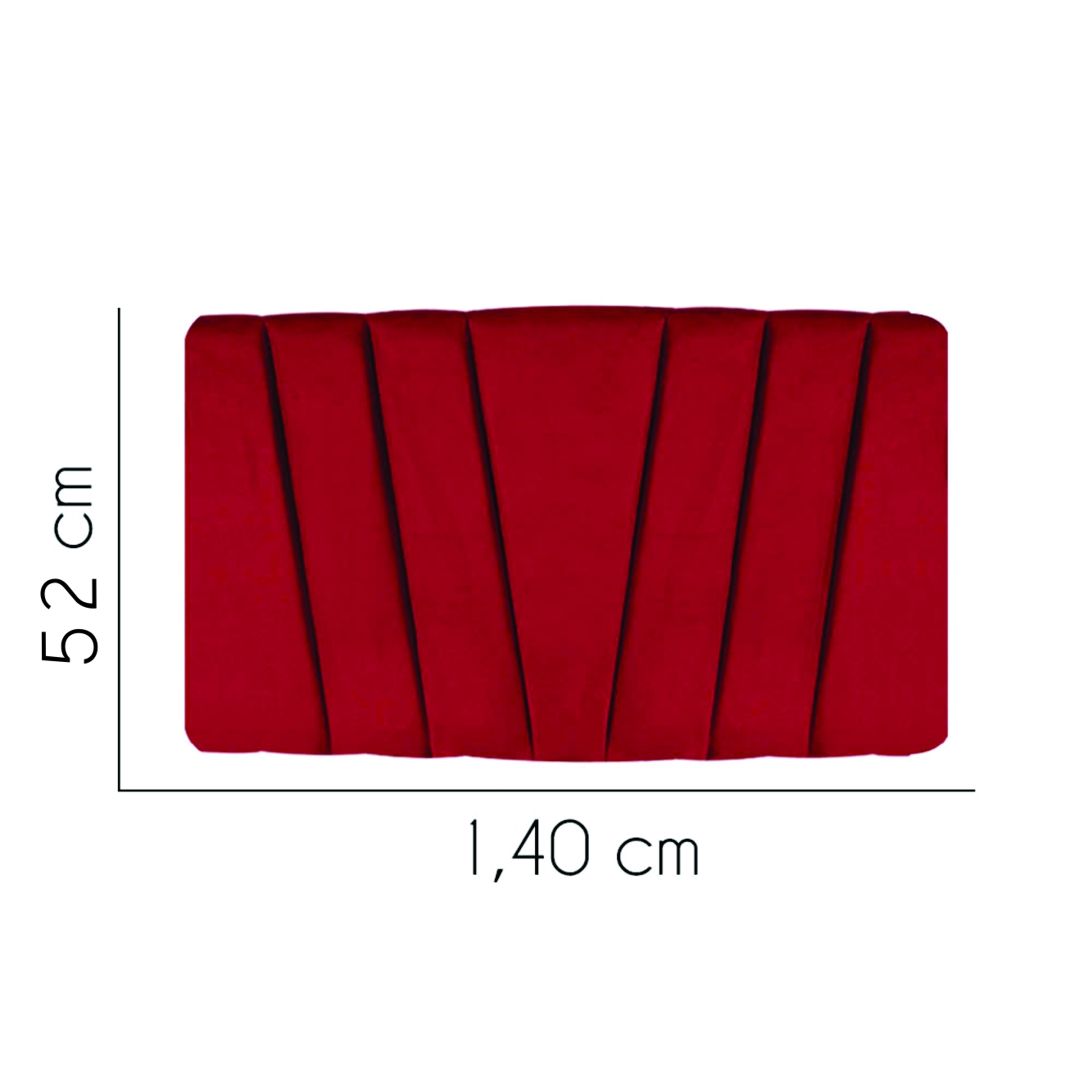 Painel Estofada Bélgica 140CM Casal Suede Vermelho - D A DECOR