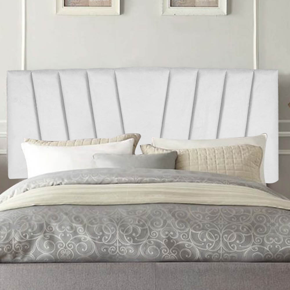 Painel Estofada Bélgica 160CM Queen Suede Branco - D A DECOR