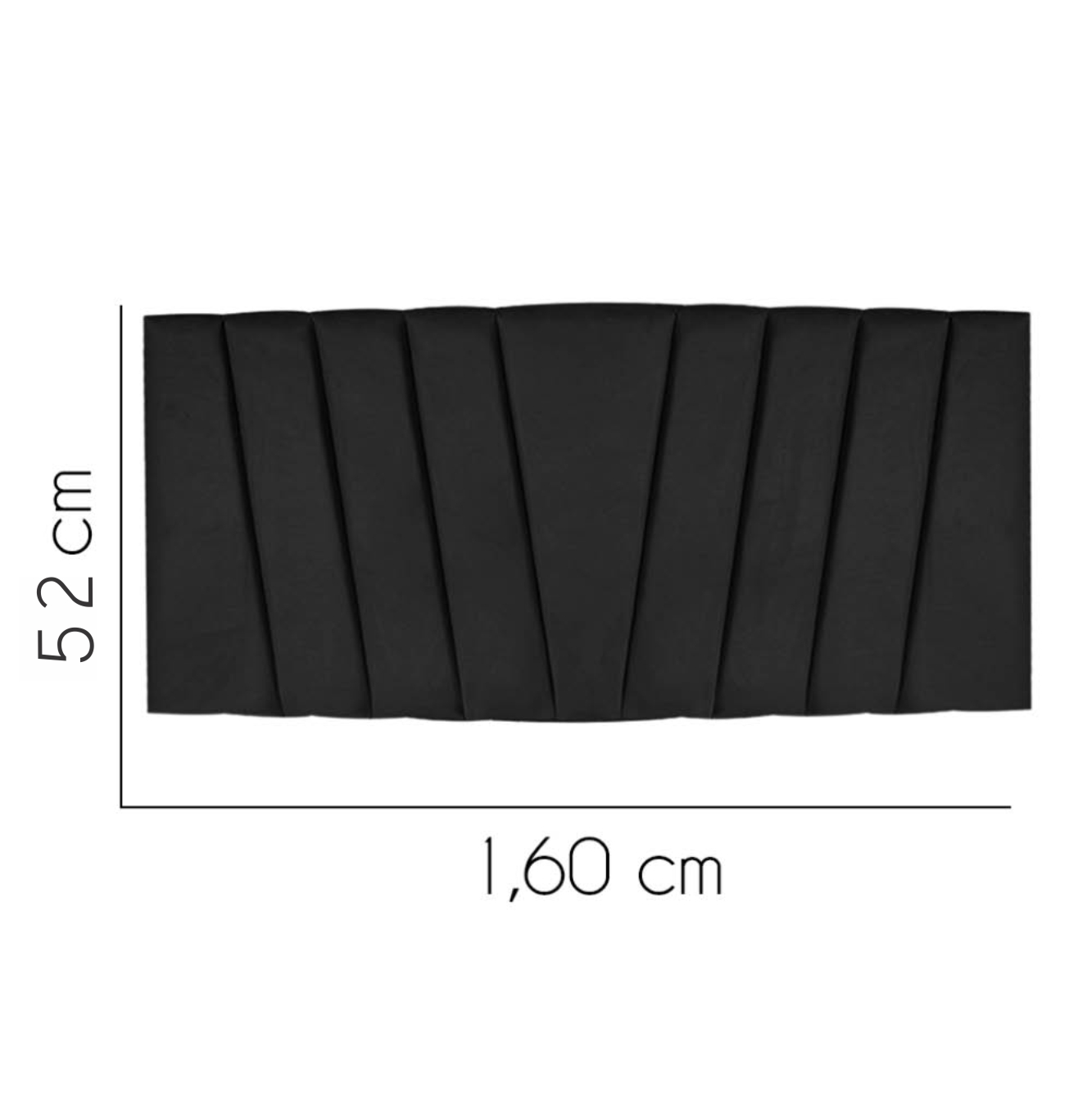 Painel Estofada Bélgica 160CM Queen Suede Preto - D A DECOR