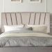 Painel Estofada Bélgica 195CM King Suede Bege - D A DECOR