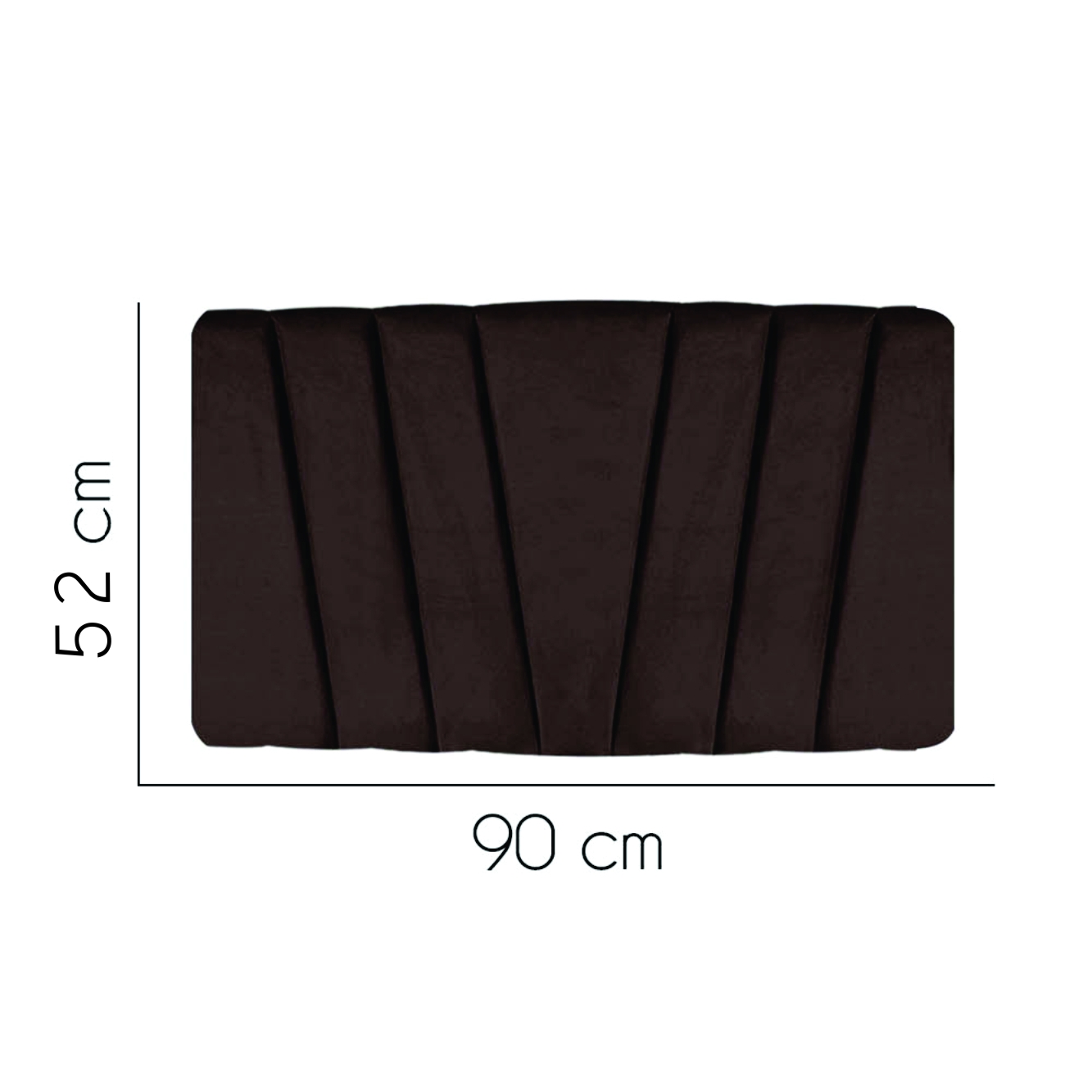 Painel Estofada Bélgica 90CM Solteiro Suede Marrom - D A DECOR