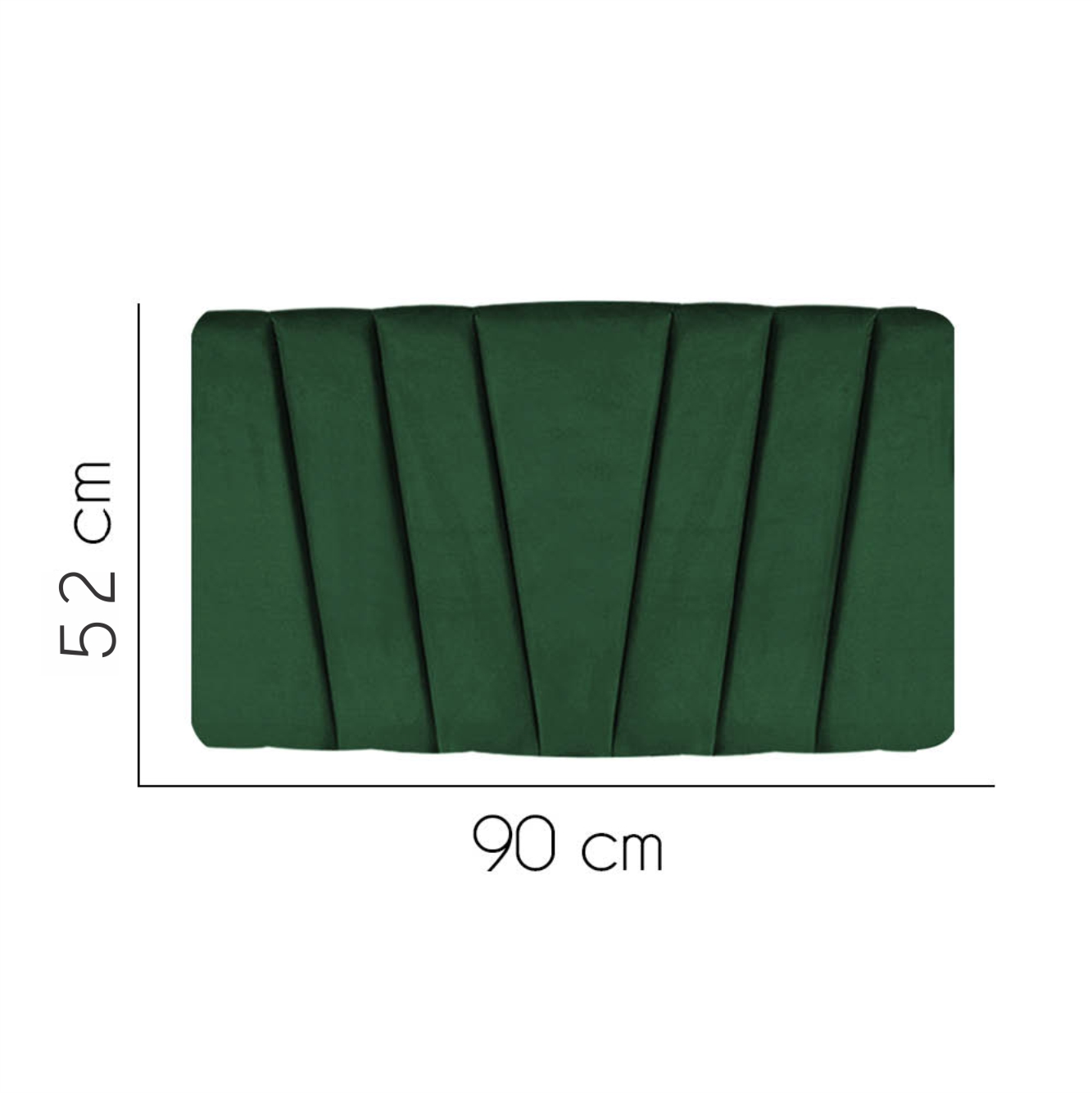 Painel Estofada Bélgica 90CM Solteiro Suede Verde - D A DECOR