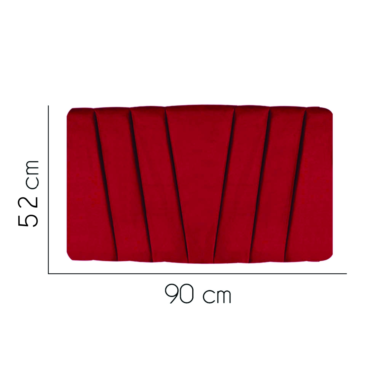 Painel Estofada Bélgica 90CM Solteiro Suede Vermelho - D A DECOR