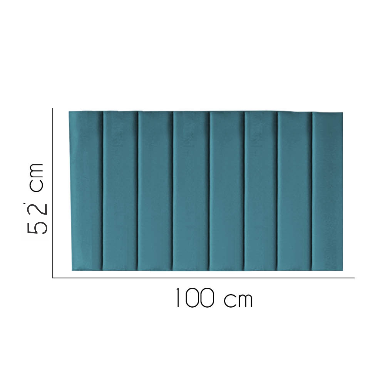 Painel Estofada Carla 100CM Solteiro Suede Azul Turquesa - D A DECOR
