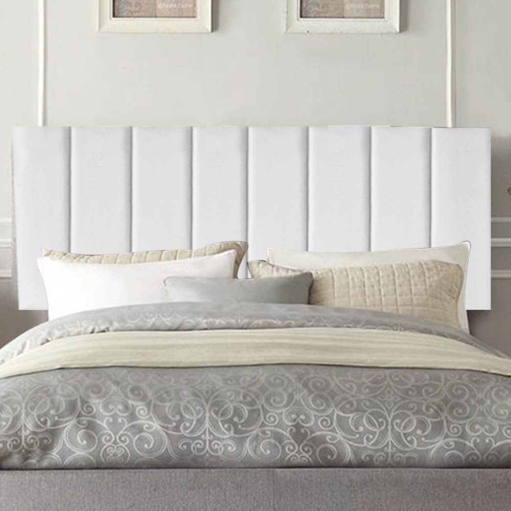 Painel Estofada Carla 100CM Solteiro Suede Branco - D A DECOR