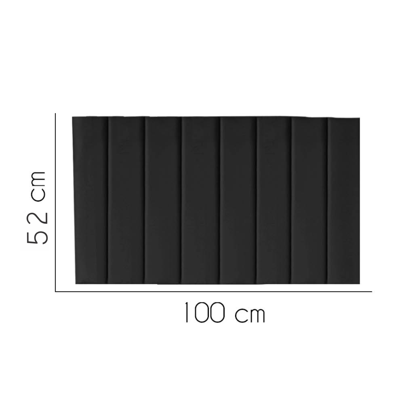 Painel Estofada Carla 100CM Solteiro Suede Preto - D A DECOR