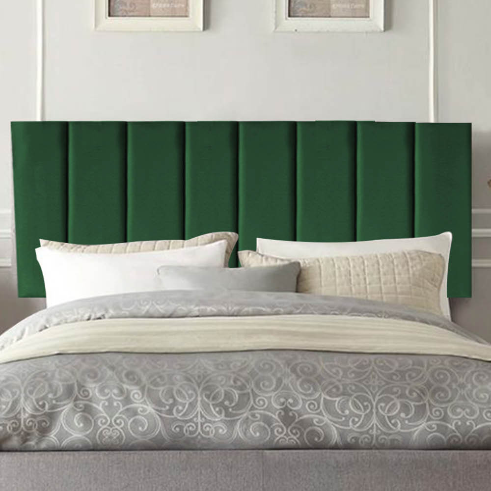 Painel Estofada Carla 100CM Solteiro Suede Verde - D A DECOR