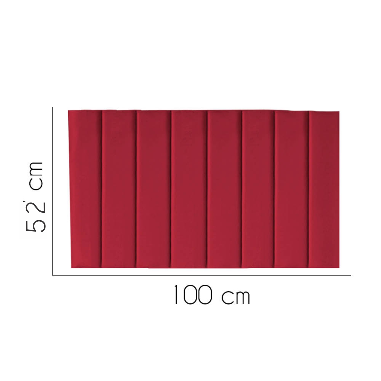 Painel Estofada Carla 100CM Solteiro Suede Vermelho - D A DECOR