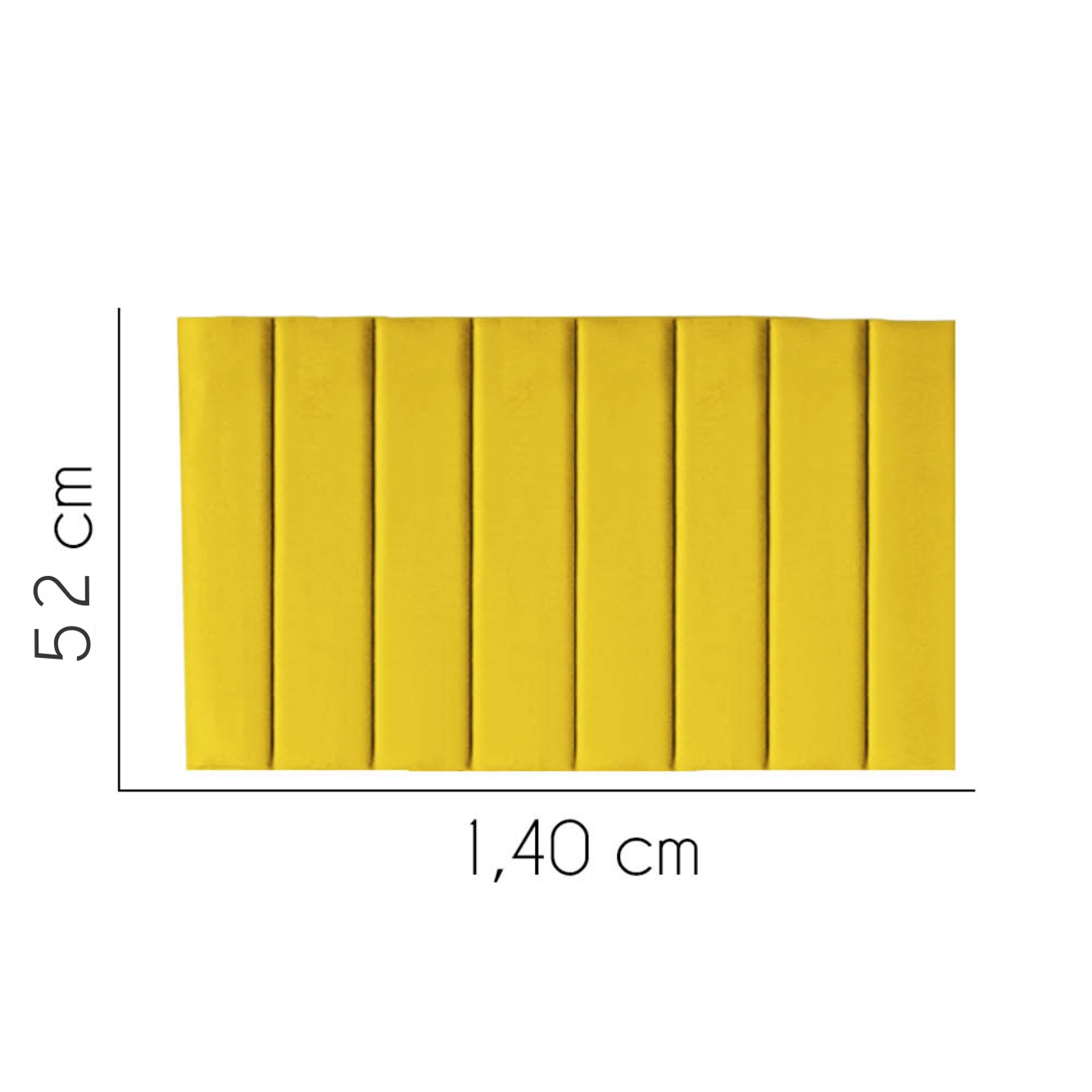 Painel Estofada Carla 140CM Casal Suede Amarelo - D A DECOR