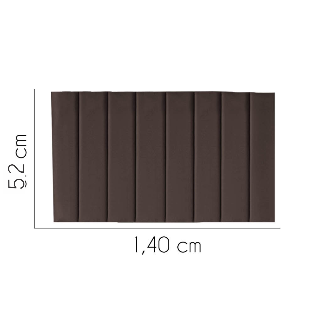 Painel Estofada Carla 140CM Casal Suede Marrom - D A DECOR