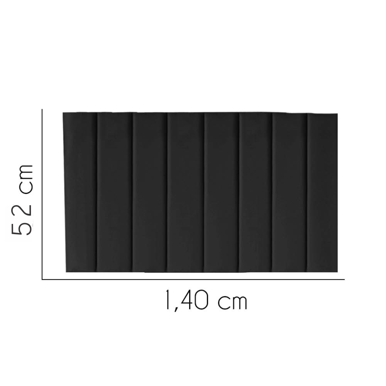 Painel Estofada Carla 140CM Casal Suede Preto - D A DECOR