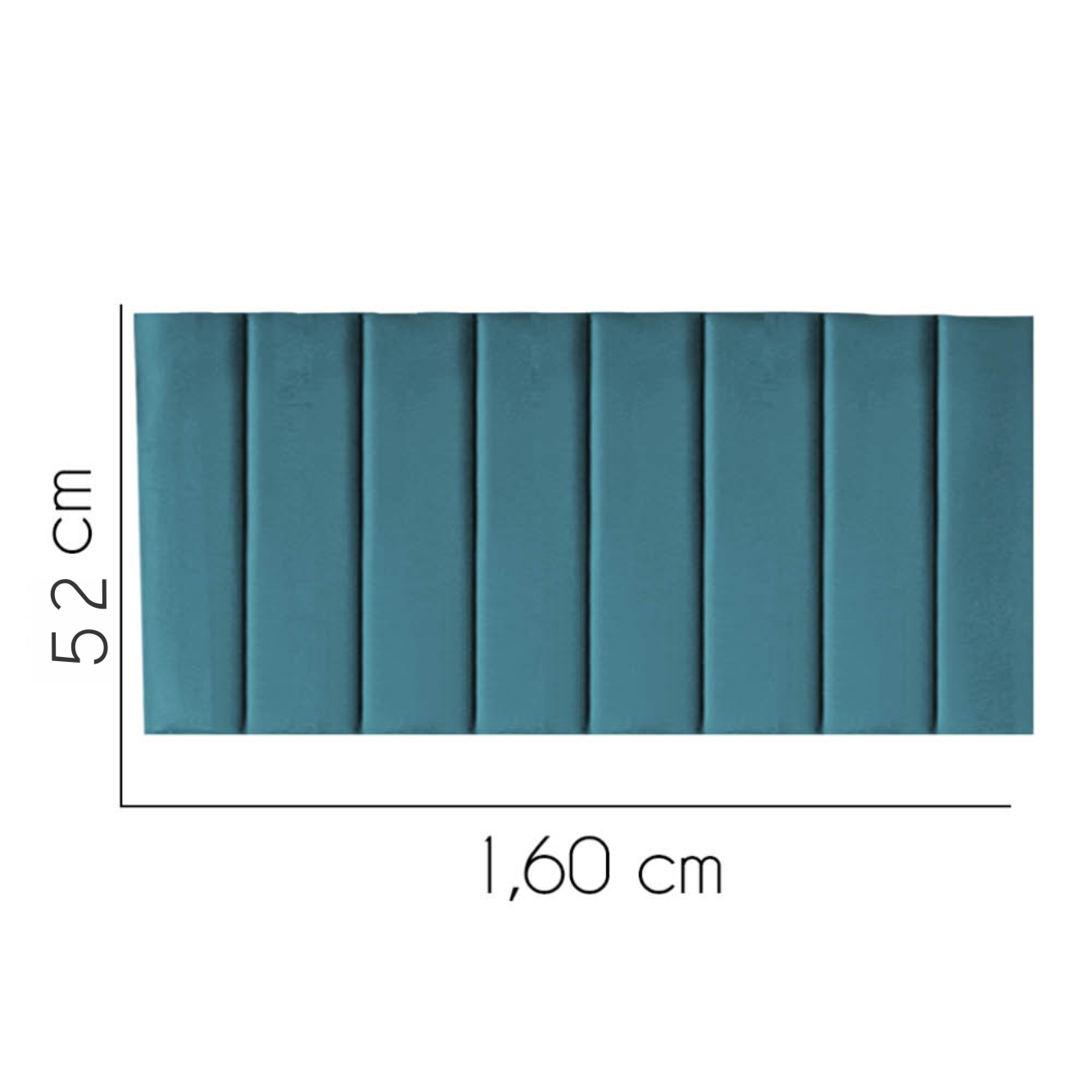 Painel Estofada Carla 160CM Queen Suede Azul Turquesa - D A DECOR