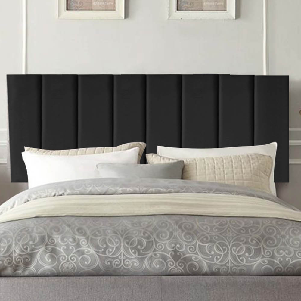 Painel Estofada Carla 160CM Queen Suede Preto - D A DECOR