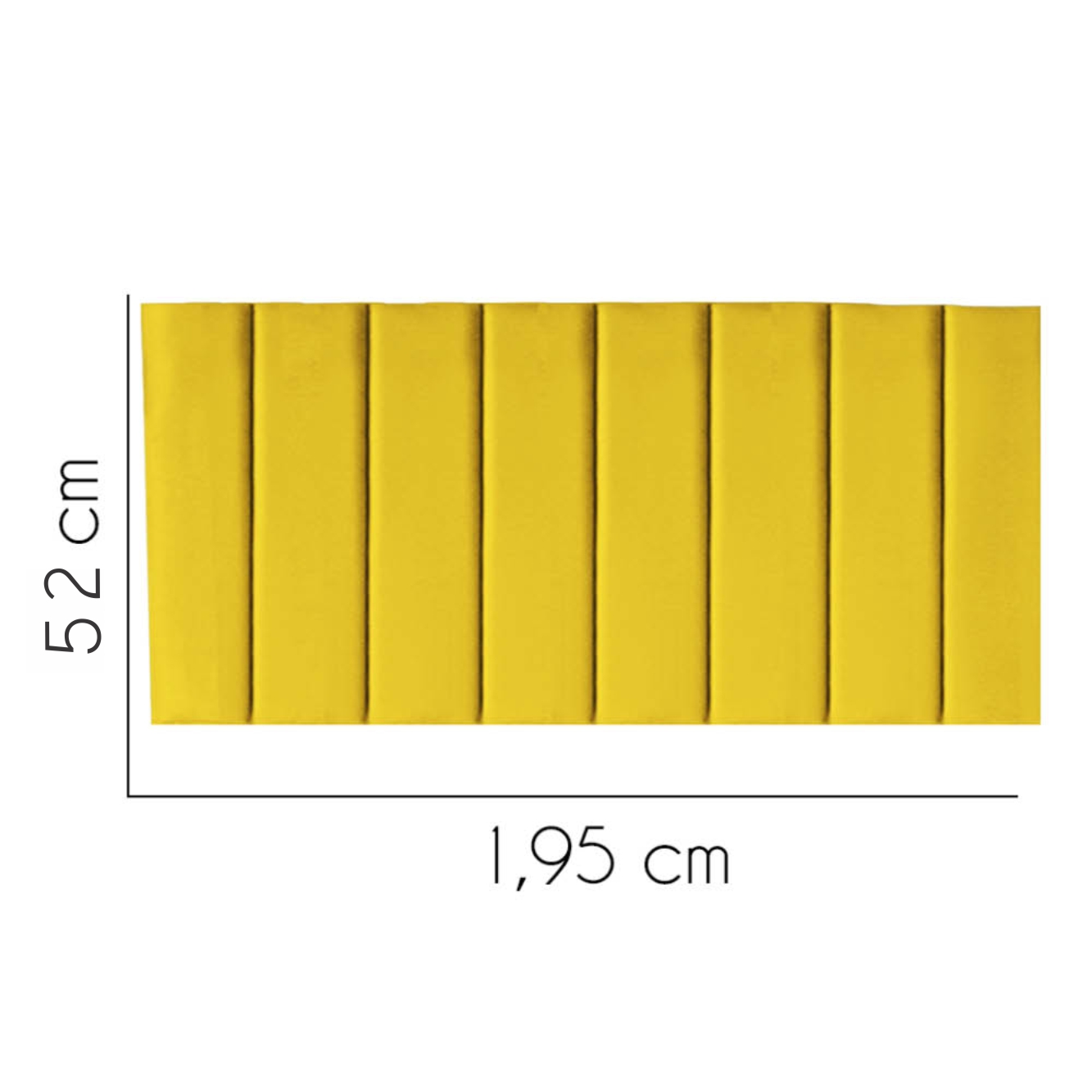 Painel Estofada Carla 195CM King Suede Amarelo - D A DECOR