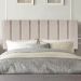 Painel Estofada Carla 195CM King Suede Bege - D A DECOR
