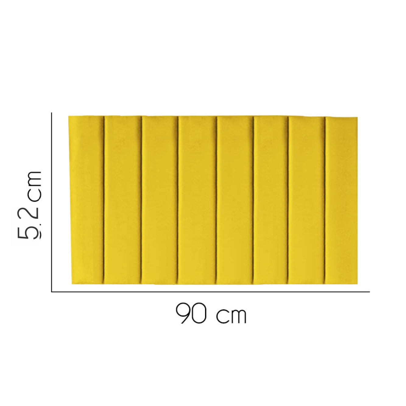 Painel Estofada Carla 90CM Solteiro Suede Amarelo - D A DECOR