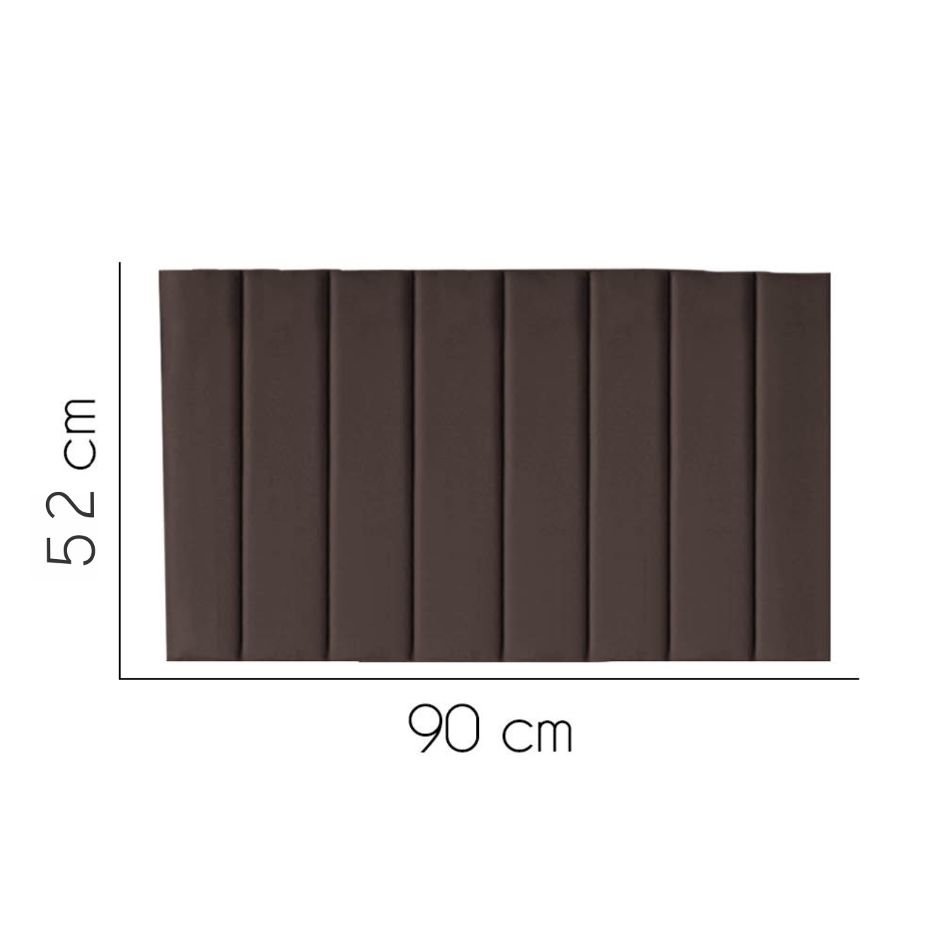 Painel Estofada Carla 90CM Solteiro Suede Marrom - D A DECOR